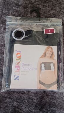 NWT JOYSPUN Women's Black Breast-Pump Bra Hands-Free Zip Front breastfeeding